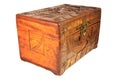 Antique Asian hand carved box isolated