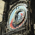 Antique astronomical clock in Prague. Vintage dial Royalty Free Stock Photo