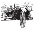Antique Automobile, vintage illustration