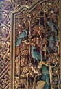 Antique Balinese ornate carved wood door