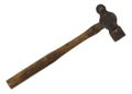 Antique ball-peen hammer on a white background Royalty Free Stock Photo