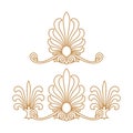 Antique and baroque cartouche ornaments vector set. Vintage architectural details design elements Royalty Free Stock Photo