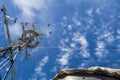 Antique battle ship communication tower Royalty Free Stock Photo