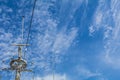 Antique battle ship communication tower Royalty Free Stock Photo