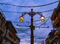 Antique beautiful street lamp at Leh Market Royalty Free Stock Photo