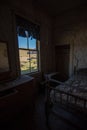 Bedroom in abandoned house in old n ghost town of Bodie, California Royalty Free Stock Photo