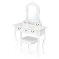 Antique Bedroom Vanity Table with Stool and Mirror. 3d Rendering