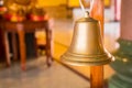 Antique bell made of brass in a chinese temple Royalty Free Stock Photo