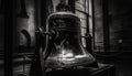 Antique bell in old fashioned chapel rings loudly generated by AI