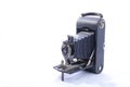 Antique bellows roll film camera. Royalty Free Stock Photo