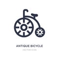 antique bicycle icon on white background. Simple element illustration from Transport concept