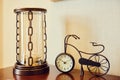 Antique bicycle model clock Royalty Free Stock Photo