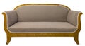 Antique Biedermeier style sofa isolated with authentic fabric