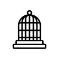 Antique bird cage icon vector outline illustration Royalty Free Stock Photo