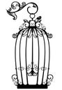 Antique bird cage vector