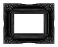Antique black wooden picture frame