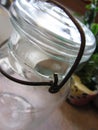 Antique Blue Canning Jar with Metal Bale