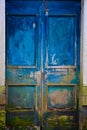 Antique blue green door