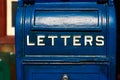 Antique Blue Letter Box Royalty Free Stock Photo