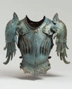 Antique blue steel armor breastplate with ornate design