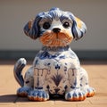 Handmade Glazed China Dog Flowerpot With Exquisite Detail Royalty Free Stock Photo