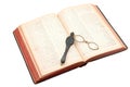 Antique book with lorgnette