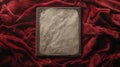 Antique Book Rests on Deep Red Velvet Cloth Royalty Free Stock Photo