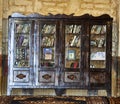 Antique bookcase with religious books in a mosque in Tunisia Royalty Free Stock Photo