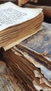 Antique books with aged pages and weathered covers Royalty Free Stock Photo