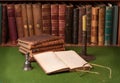 Antique Books and Candlestick Royalty Free Stock Photo