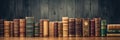 Antique Books Of An Old Vintage Library Stack Of Antique Books On An Old Wooden Table In A Fantasy M Royalty Free Stock Photo
