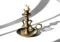 Antique brass candlestick holder with an elegant, curvaceous Royalty Free Stock Photo