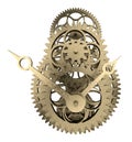 Antique brass clock mechanism 3d rendering