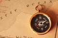 Antique brass compass Royalty Free Stock Photo