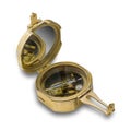 Antique brass compass,isolated Royalty Free Stock Photo