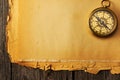 Antique brass compass over old background Royalty Free Stock Photo