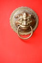 Antique brass door knocker Royalty Free Stock Photo