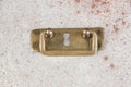 Antique brass drawer pull knob Royalty Free Stock Photo