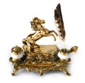 Antique brass inkwell Horse Royalty Free Stock Photo