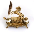 Antique brass inkwell Horse Royalty Free Stock Photo