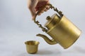 Antique brass kettle Royalty Free Stock Photo