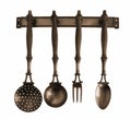 Antique brass kitchen utensils Royalty Free Stock Photo