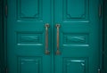 Antique brass knobs on the green doors of the Hermitage Royalty Free Stock Photo