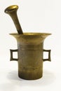 Antique brass mortar Royalty Free Stock Photo