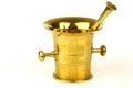 Antique brass mortar and pestle Royalty Free Stock Photo