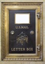 Antique Brass US Mail Letter Box Royalty Free Stock Photo