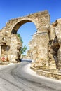 Antique brick archway in the old town in Turkey. Royalty Free Stock Photo