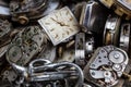 Antique Broken Watches, Watch Movements and Parts for Repair Royalty Free Stock Photo