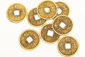 Antique bronze Chinese coins Royalty Free Stock Photo