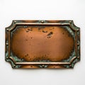 Antique bronze frame isolated on white background Royalty Free Stock Photo